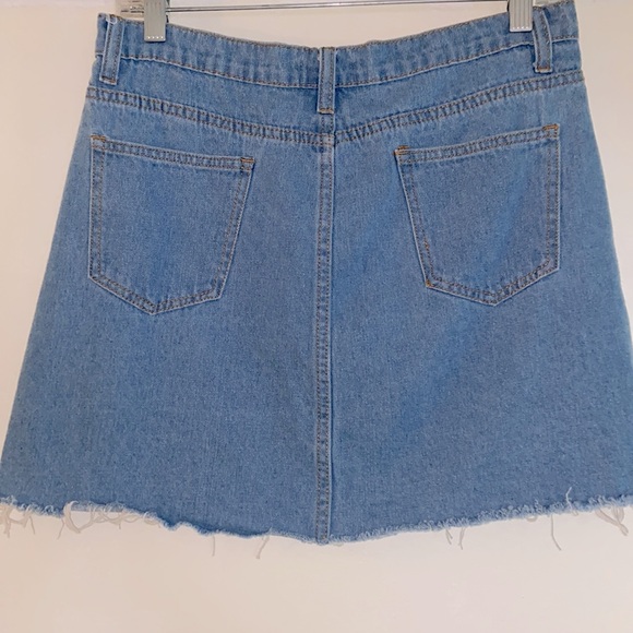MITTOSHOP frayed seam denim mini skirt sz M - Picture 2 of 3